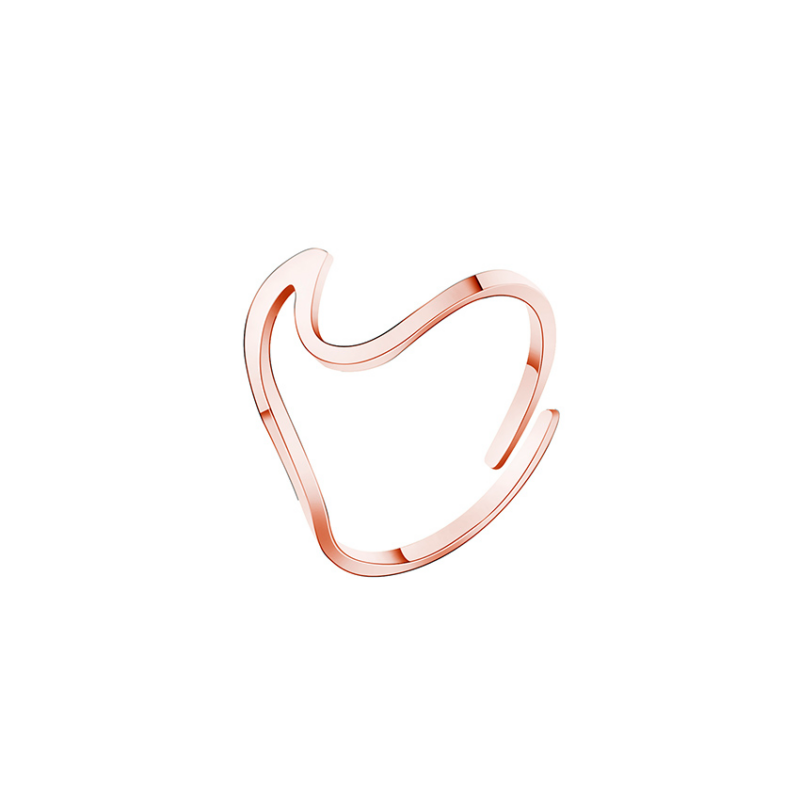 bague vague or rose Wave ring